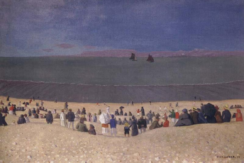 Felix Vallotton The Beach at Honfleur oil painting picture